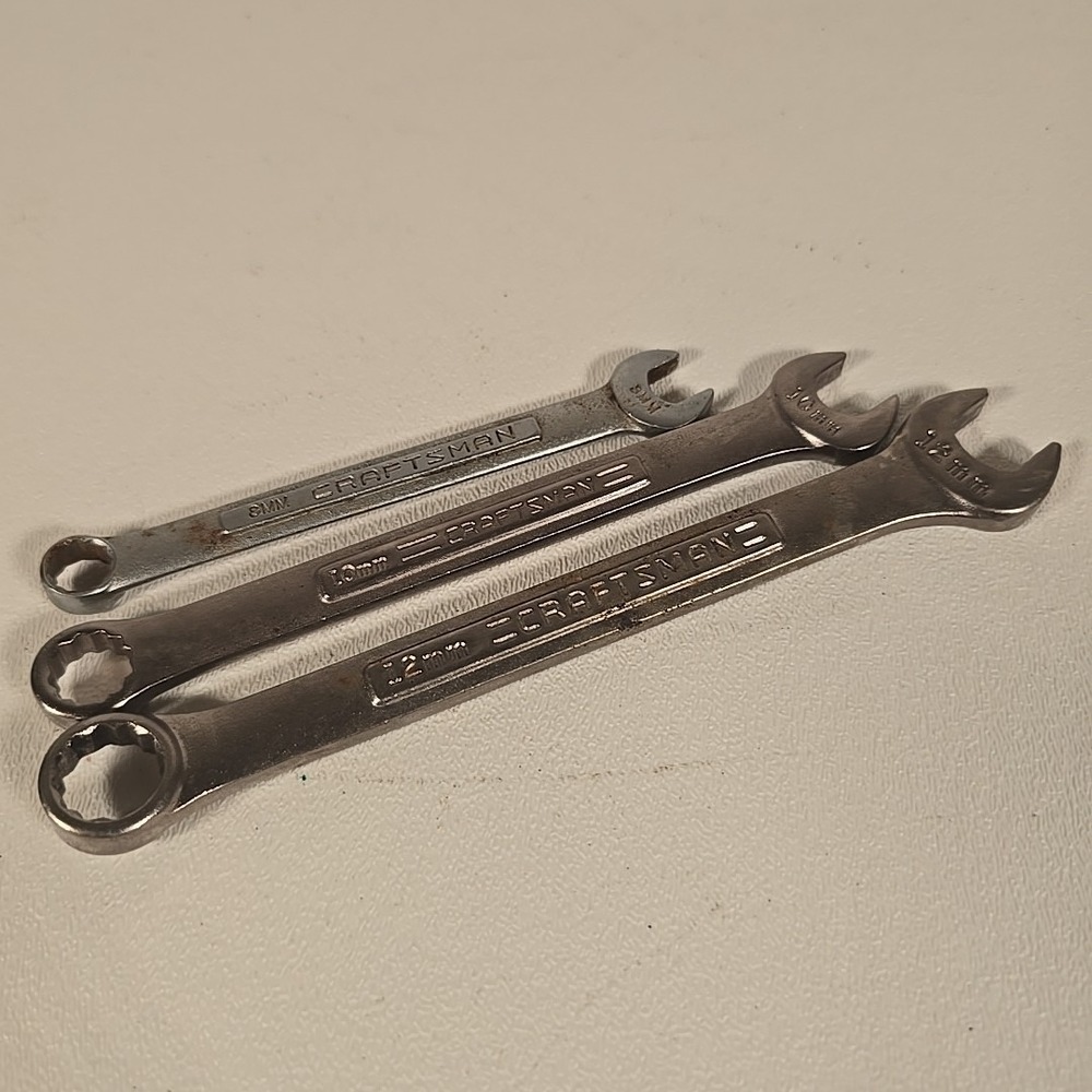 Craftsman USA 3-Piece Combination Metric Wrench Set 12-Point 12mm, 10mm, & 8mm
